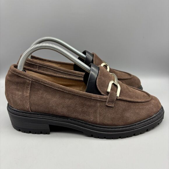 Kelly &‎ Katie Loafers Women’s Size 10 M Major Brown Suede Lug Sole Horse-Bit - Picture 4 of 13